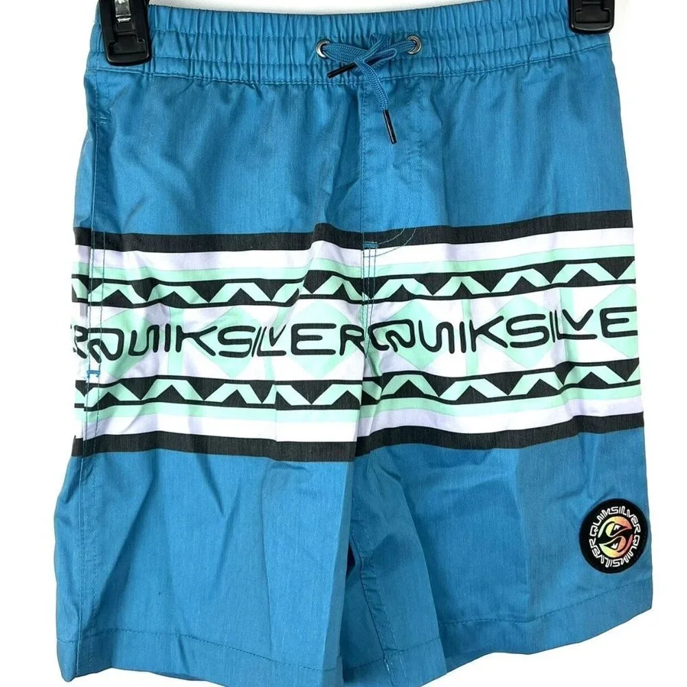 Quiksilver Boy’s Blue Lined Swim Shorts Size 10
